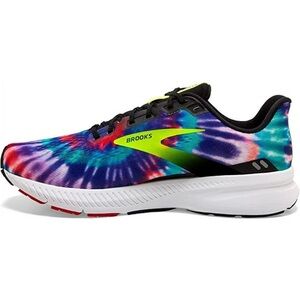 Brooks Womens Launch 8 Running Shoe Tie Dye Black/Nightlife/Red Size 6.5 D(M) US
